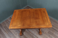 Load image into Gallery viewer, English Oak Drawleaf Trestle Table c.1900
