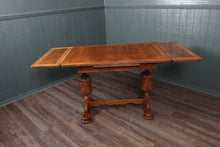 Load image into Gallery viewer, English Oak Drawleaf Trestle Table c.1900