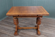 Load image into Gallery viewer, English Oak Drawleaf Trestle Table c.1900