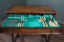 Load image into Gallery viewer, English Oak Fitted Cutlery Table c.1900