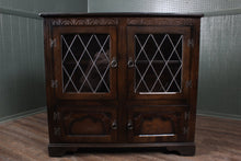 Load image into Gallery viewer, English Oak Leaded Glass Bookcase