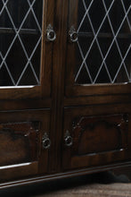 Load image into Gallery viewer, English Oak Leaded Glass Bookcase