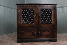 Load image into Gallery viewer, English Oak Leaded Glass Bookcase