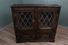 Load image into Gallery viewer, English Oak Leaded Glass Bookcase
