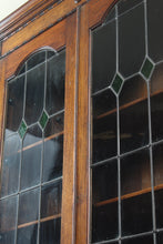 Load image into Gallery viewer, English Oak Leaded Glass Bookcase c.1900