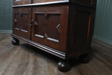 Load image into Gallery viewer, English Oak Leaded Glass Bookcase c.1900