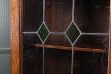 Load image into Gallery viewer, English Oak Leaded Glass Bookcase c.1900