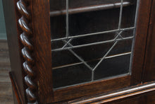 Load image into Gallery viewer, English Oak Leaded Glass Bookcase c.1910