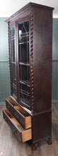 Load image into Gallery viewer, English Oak Leaded Glass Bookcase c.1910