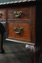 Load image into Gallery viewer, English Oak Leather Top Desk c.1900
