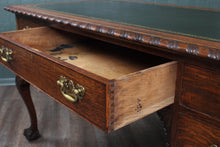 Load image into Gallery viewer, English Oak Leather Top Desk c.1900