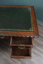 Load image into Gallery viewer, English Oak Leather Top Desk c.1900