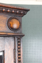 Load image into Gallery viewer, English Oak Stained Glass Bookcase c.1900