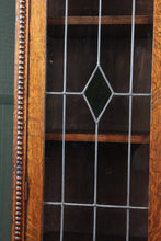 Load image into Gallery viewer, English Oak Stained Glass Bookcase c.1900