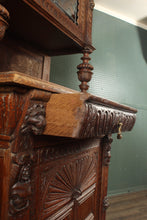 Load image into Gallery viewer, English Oak Stained Glass Cabinet c.1880