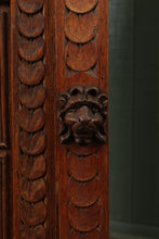 Load image into Gallery viewer, English Oak Stained Glass Cabinet c.1880