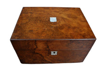 Load image into Gallery viewer, English Victorian Burl Walnut Gentlemans Vanity Box c.1880