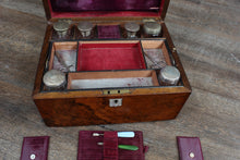 Load image into Gallery viewer, English Victorian Burl Walnut Gentlemans Vanity Box c.1880