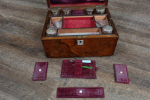 Load image into Gallery viewer, English Victorian Burl Walnut Gentlemans Vanity Box c.1880