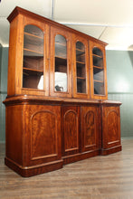 Load image into Gallery viewer, English Walnut Bookcase over Cupboard c.1900