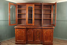 Load image into Gallery viewer, English Walnut Bookcase over Cupboard c.1900