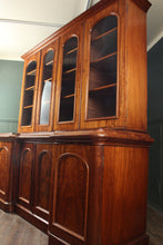 Load image into Gallery viewer, English Walnut Bookcase over Cupboard c.1900