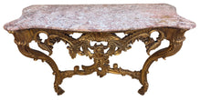 Load image into Gallery viewer, French 1890 Gold Gilt Rococo Style Marble Topped Console