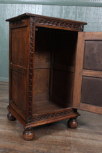 Load image into Gallery viewer, French Carved Oak Bedside Cabinet c.1900