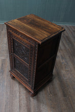 Load image into Gallery viewer, French Carved Oak Bedside Cabinet c.1900