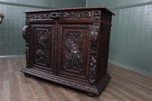 Load image into Gallery viewer, French Handcarved Oak Cabinet c.1890