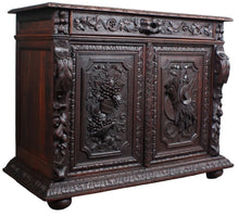Load image into Gallery viewer, French Handcarved Oak Cabinet c.1890