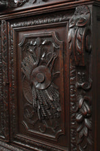 Load image into Gallery viewer, French Handcarved Oak Cabinet c.1890