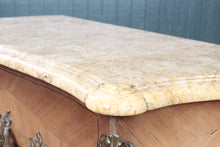 Load image into Gallery viewer, French Inlaid Marble Top Bombe Chest c.1900