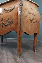 Load image into Gallery viewer, French Inlaid Marble Top Bombe Chest c.1900