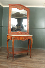 Load image into Gallery viewer, French Louis XV Style Marble-Top Console Table with Mirror c.1930
