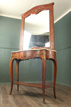 Load image into Gallery viewer, French Louis XV Style Marble-Top Console Table with Mirror c.1930