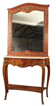 Load image into Gallery viewer, French Louis XV Style Marble-Top Console Table with Mirror c.1930