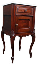Load image into Gallery viewer, French Mahogany Marble Topped Chevet c.1880