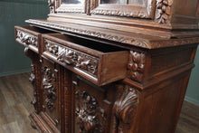 Load image into Gallery viewer, French Oak Bookcase over Cupboard c1880