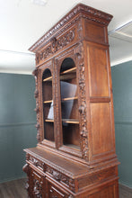 Load image into Gallery viewer, French Oak Bookcase over Cupboard c1880