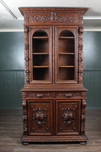 Load image into Gallery viewer, French Oak Bookcase over Cupboard c1880