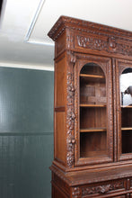 Load image into Gallery viewer, French Oak Bookcase over Cupboard c1880