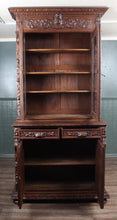 Load image into Gallery viewer, French Oak Bookcase over Cupboard c1880