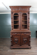 Load image into Gallery viewer, French Oak Bookcase over Cupboard c1880