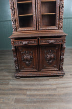 Load image into Gallery viewer, French Oak Bookcase over Cupboard c1880
