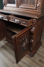 Load image into Gallery viewer, French Oak Bookcase over Cupboard c1880