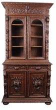 Load image into Gallery viewer, French Oak Bookcase over Cupboard c1880