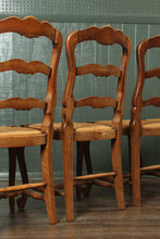 Load image into Gallery viewer, French Oak Rush Bottom Chairs c.1900 set of 6