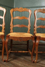 Load image into Gallery viewer, French Oak Rush Bottom Chairs c.1900 set of 6