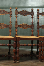 Load image into Gallery viewer, French Oak Rush Bottom Chairs c.1900 set of 6